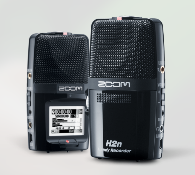 Zoom H2n, 2-Input / 4-Track Portable Handy Recorder with Onboard 5-Mic  Array