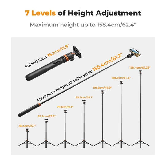 K&F Concept MS24 2 in 1 Selfie Stick Tripod