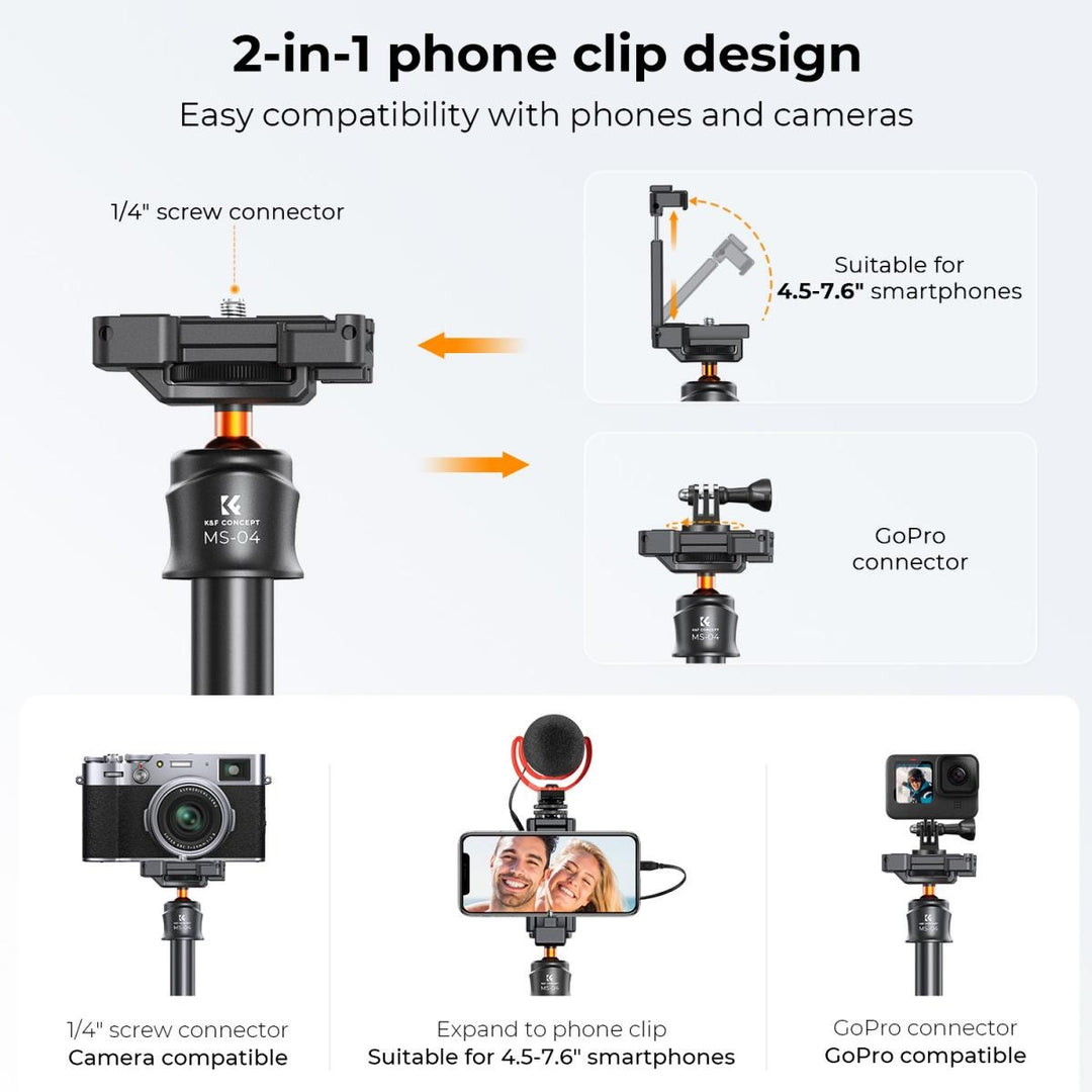 K&F Concept MS04 2 in 1 Selfie Stick Tripod