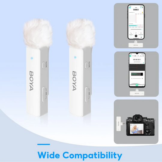 Boya Boyalink All-in-one Design Wireless Microphone System (White)