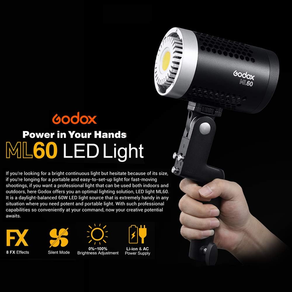 Godox ML60 ML 60 LED 摄影灯移动外景效果照明