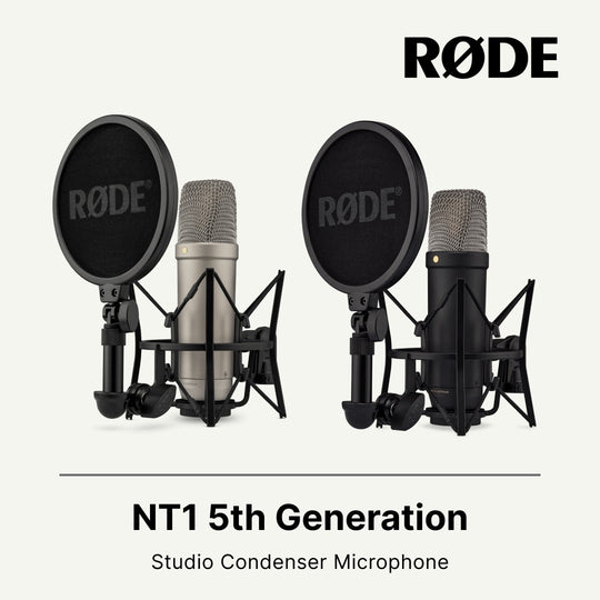 RODE NT1 5th Generation Cardioid Condenser XLR/USB Microphone 32-Bit Float for Podcast Stream