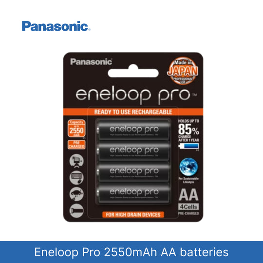 [Made in Japan] [FREE DELIVERY] Panasonic Eneloop Pro 2550mAh AA Rechargeable Batteries 2550 mAh with FREE Battery Case