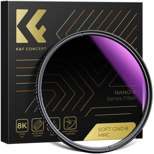 K&F Concept Soft GND8 Filter (3 Stops) Lens Filter Soft Graduated Neutral Density Filter Nano-X