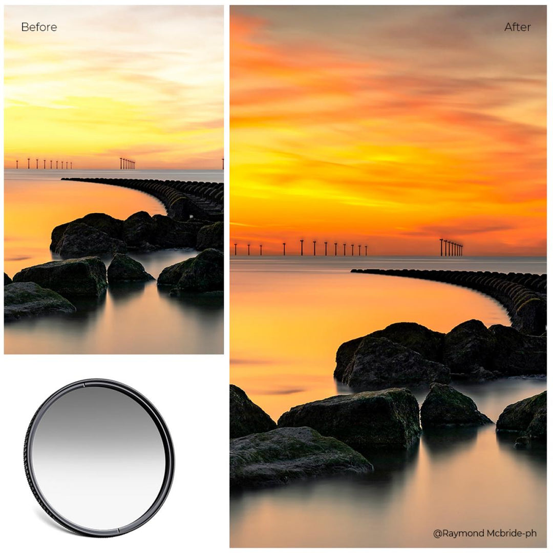 K&F Concept Soft GND8 Filter (3 Stops) Lens Filter Soft Graduated Neutral Density Filter Nano-X