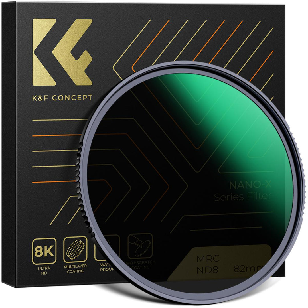 K&F Concept ND Filter ND8 (3-Stops) Filter Fixed Neutral Density Filter Nano-X Series