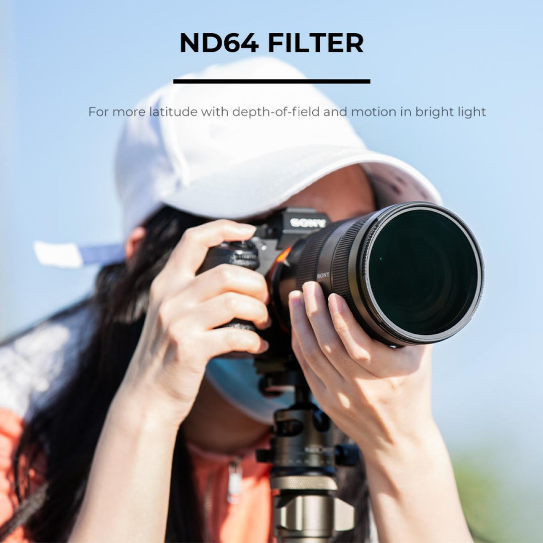 K&F Concept ND Filter ND64 (6-Stops) Filter Fixed Neutral Density Filter Nano-X Series