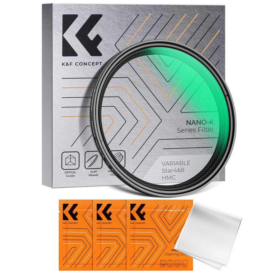 K&F Concept 4-8 Points Variable Starburst Filter Cross Screen