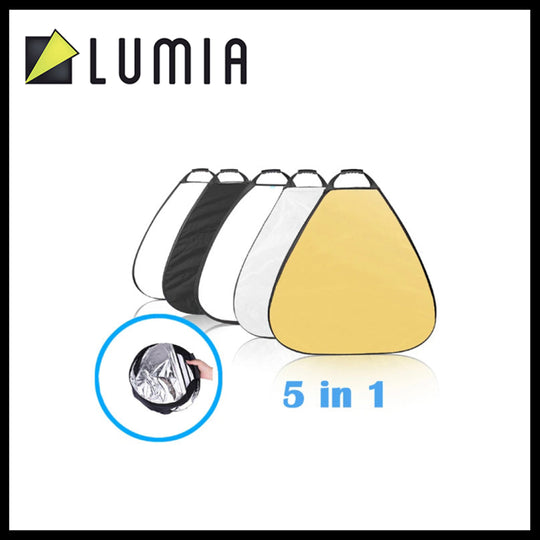 Lumia Triangle Reflector RT5 60cm (5 in 1 reflector) Photo Reflector  - Translucent, Silver, Gold, White and Black