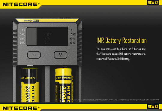 Nitecore NEW i2 2 cell Battery Charger for 18650 / AA / AAA / C / D Batteries