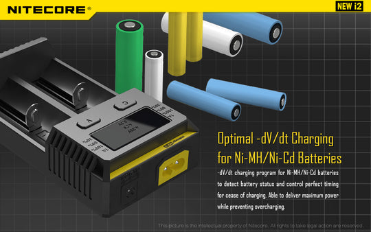 Nitecore 全新 i2 2 芯电池充电器，适用于 18650 / AA / AAA / C / D 电池