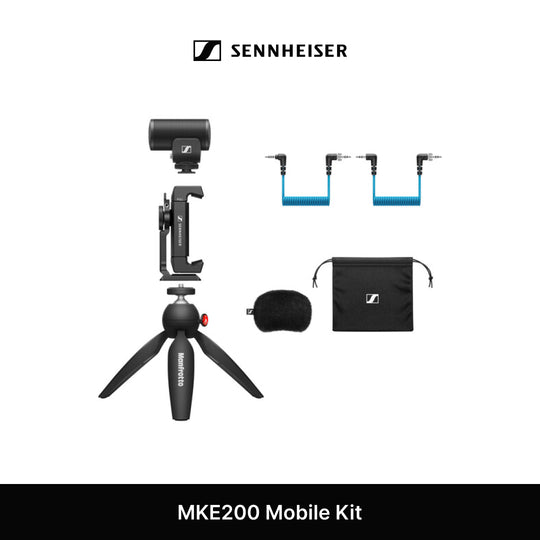 Sennheiser MKE 200 MKE200 Mobile Kit Ultracompact Camera-Mount Directional Microphone with Smartphone Recording Bundle