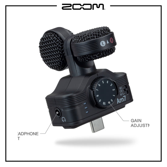 Zoom AM7 Stereo Microphone for Andriod smartphones and tablets