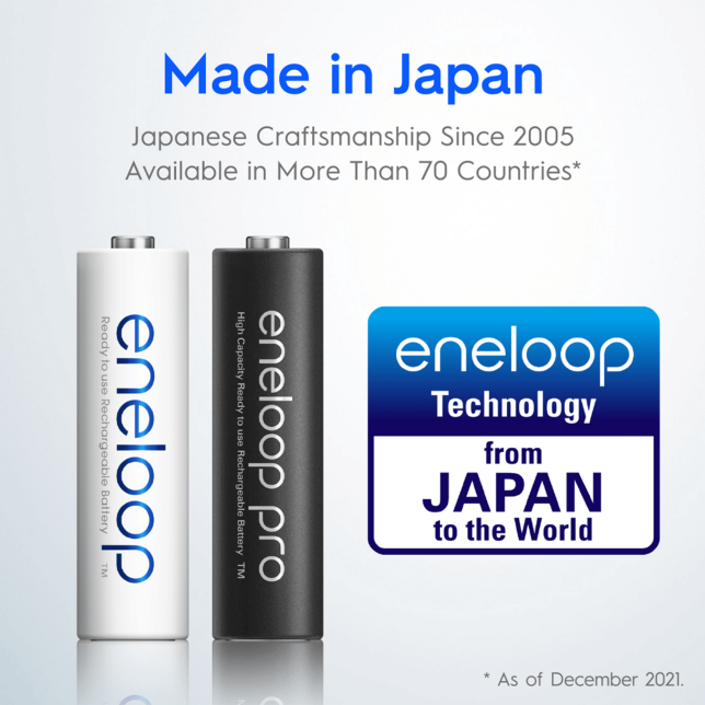 [免费送货] [2020 年 5 月]（2 包）松下 Eneloop 1900mAh 镍氢充电 AA 电池，附赠电池盒